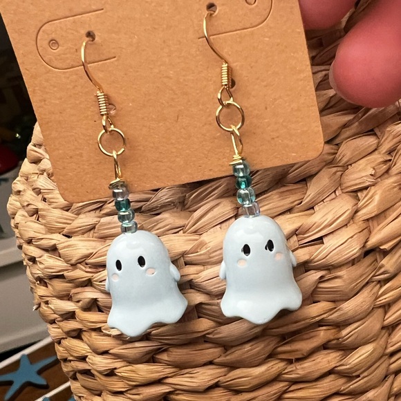 Handmade Ghost Dangle Earrings $8 or 3 for $15 - Picture 1 of 2